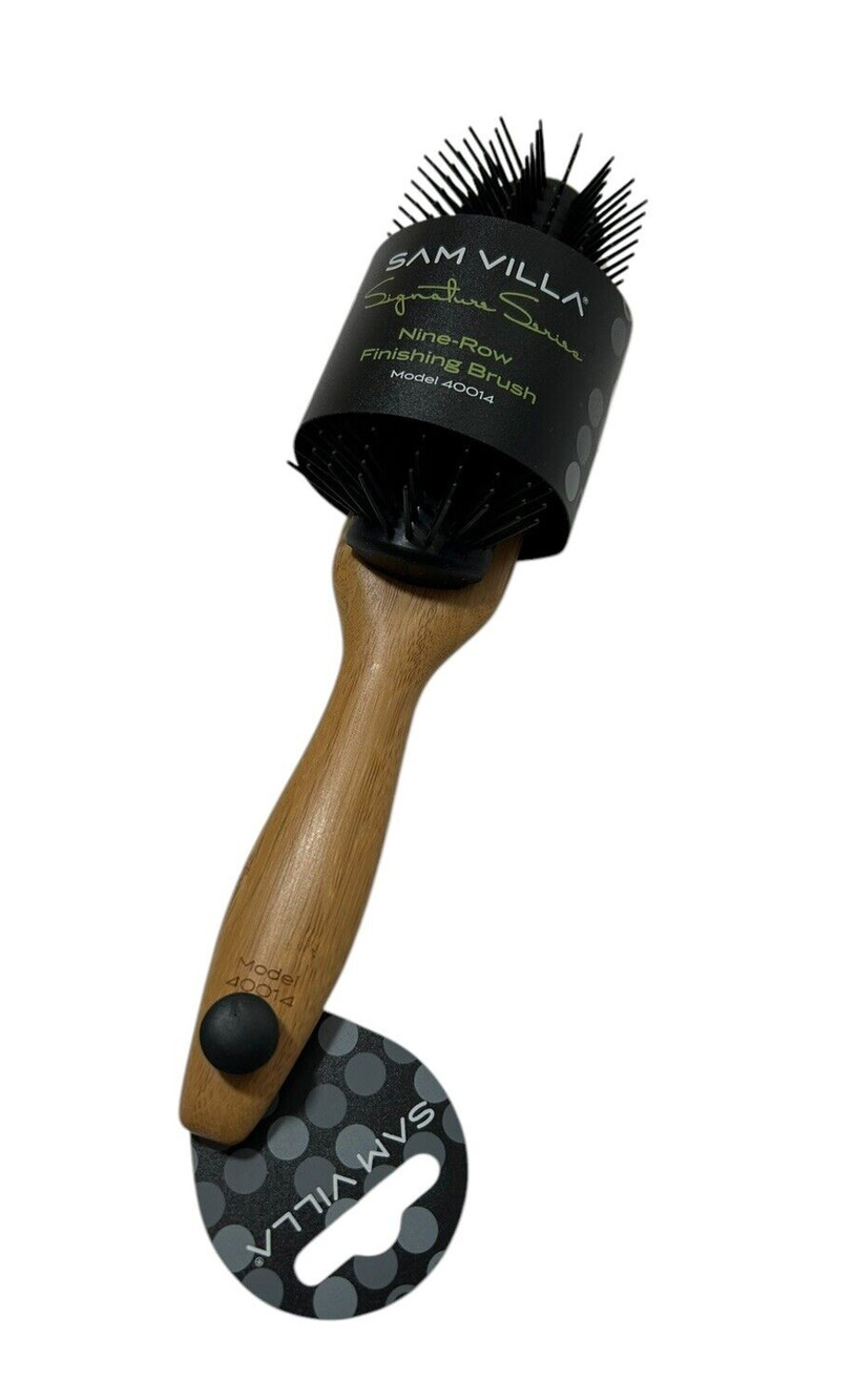 Sam Villa Signature Series Nine Row Nylon Bristle Bamboo Finishing Brush 40014